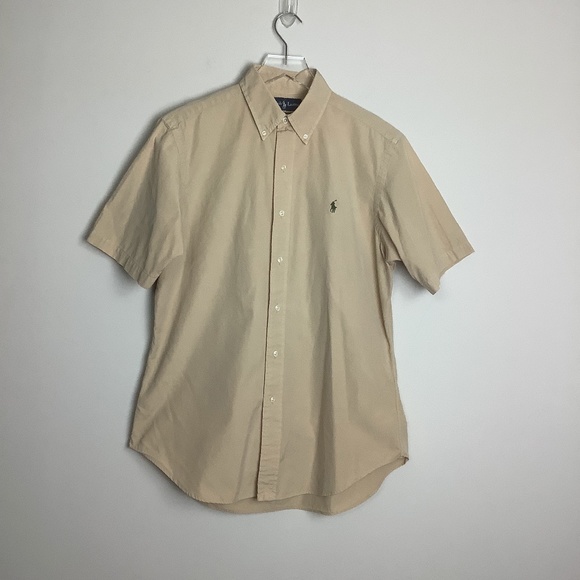 Ralph Lauren Men's Classic Fit Khaki Button Down Shirt M - Picture 2 of 8